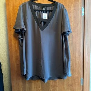Torrid Charcoal V-Neck Blouse